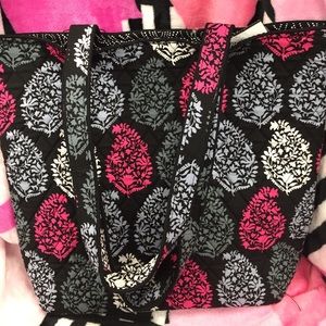 NWT Vera Bradley shopper tote black pink gray bag
